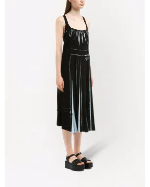 Prada ノースリーブ プリント sablé ドレス - ブラック - サムネイル3