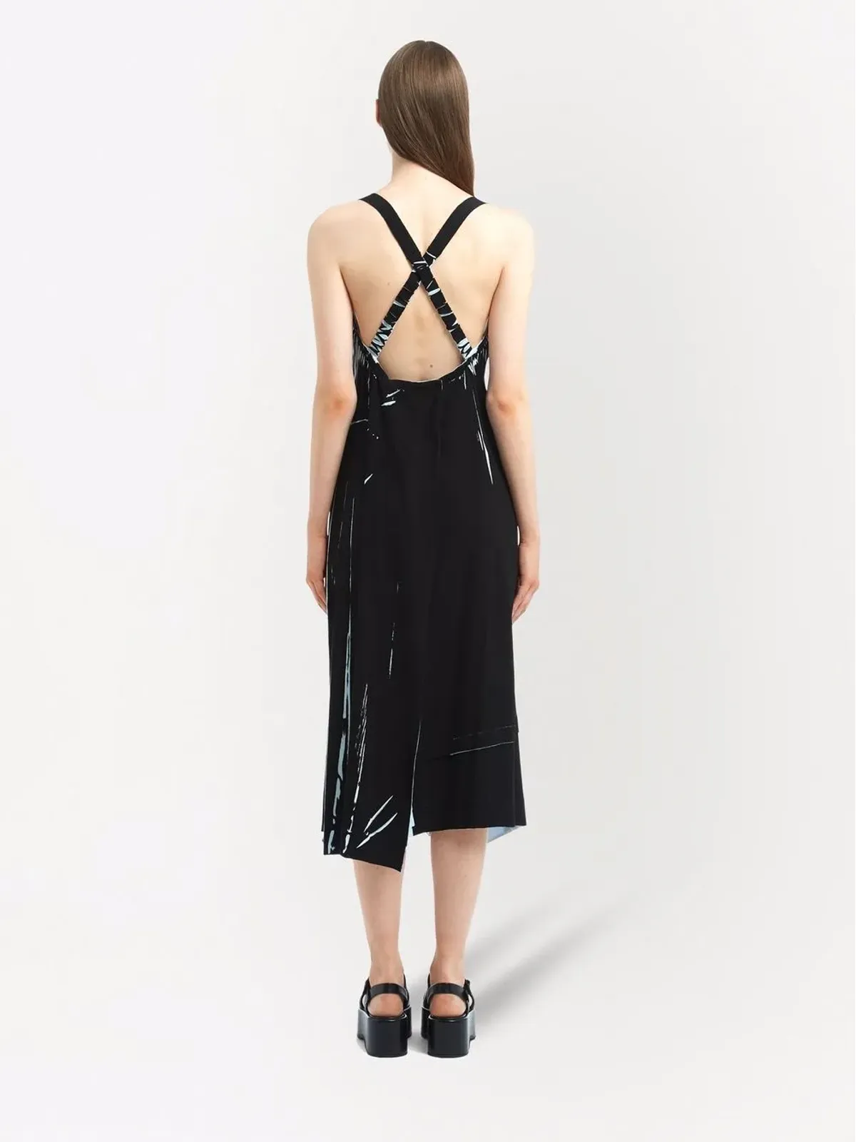 Prada ノースリーブ プリント sablé ドレス - ブラック - 画像4