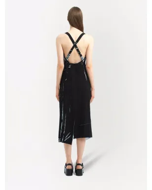 Prada ノースリーブ プリント sablé ドレス - ブラック - サムネイル4