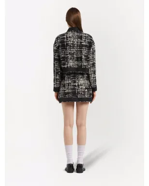 Prada Re-Nylon クロップドツイードジャケット - ブラック - サムネイル4