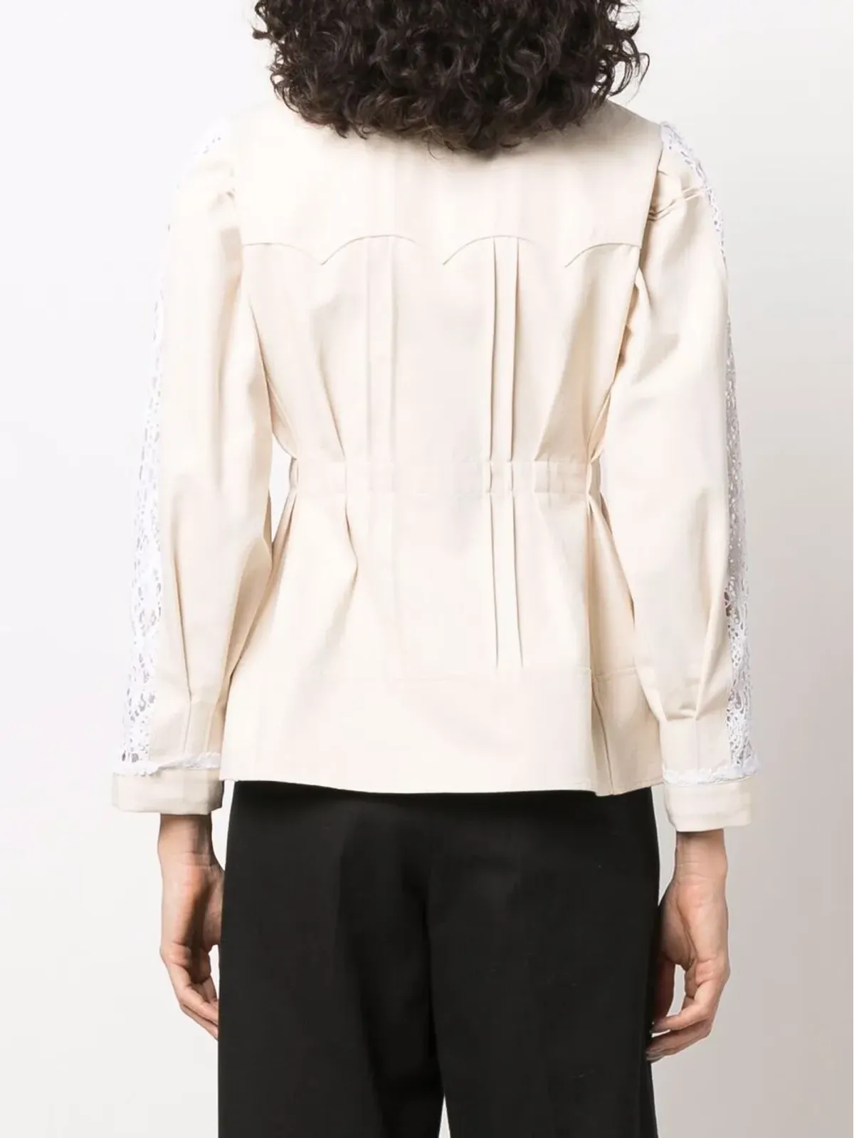 Maison Margiela レーストリム・プリーツディテール・フィットジャケット - 画像4