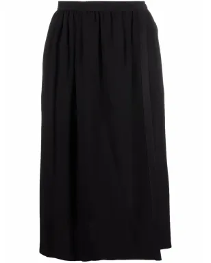 Saint Laurent Pre-Owned 1970年代 ハイウエスト シルク スカート ブラック - サムネイル1