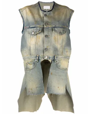Maison Margiela Derelict アシンメトリック デニムジレ - サムネイル1