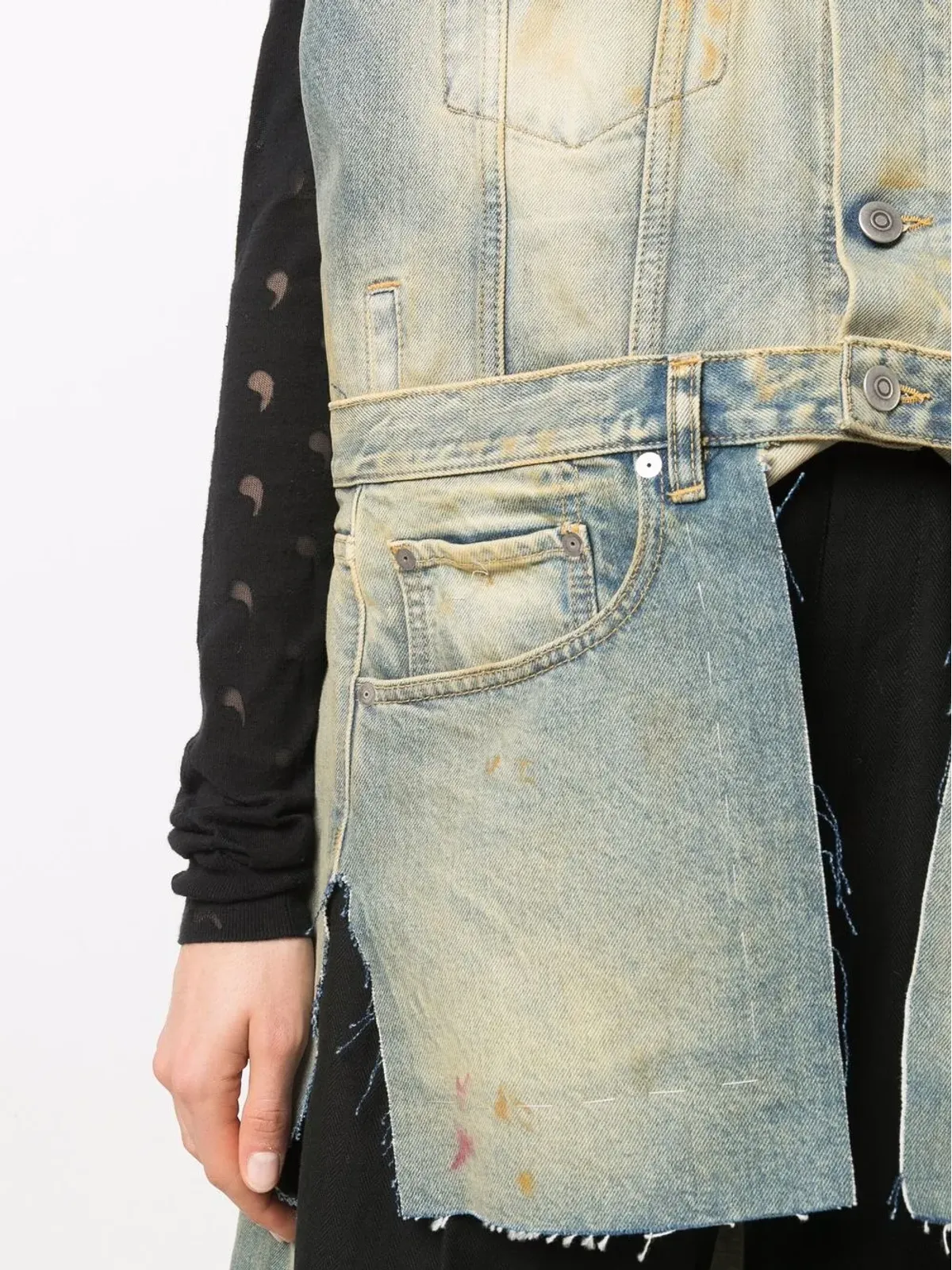 Maison Margiela Derelict アシンメトリック デニムジレ - 画像5