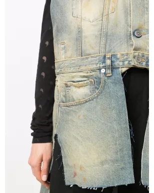Maison Margiela Derelict アシンメトリック デニムジレ - サムネイル5