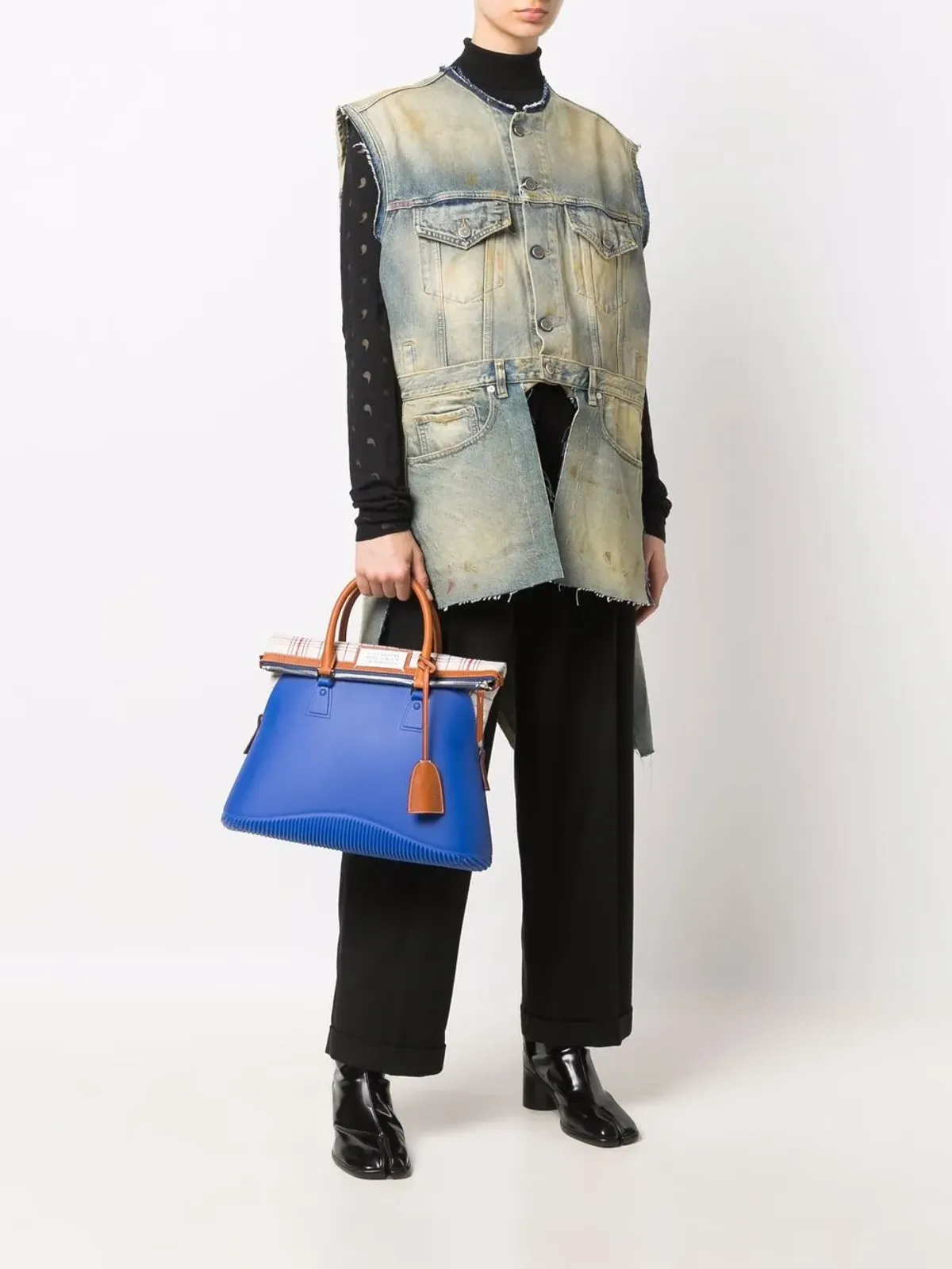 Maison Margiela Derelict アシンメトリック デニムジレ - 画像2