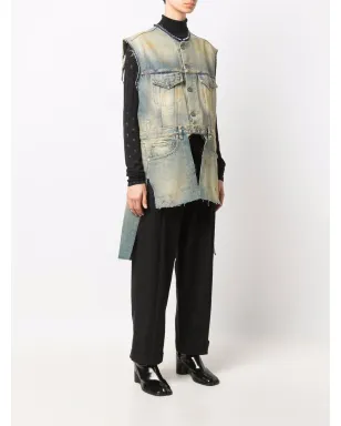 Maison Margiela Derelict アシンメトリック デニムジレ - サムネイル3
