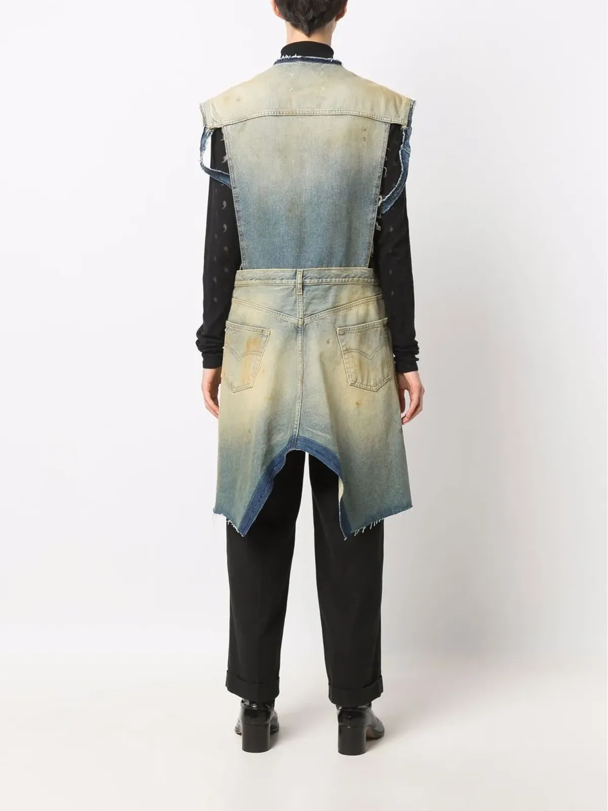 Maison Margiela Derelict アシンメトリック デニムジレ - 画像4
