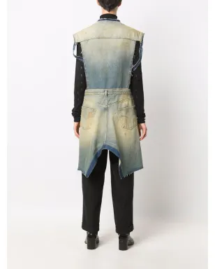Maison Margiela Derelict アシンメトリック デニムジレ - サムネイル4