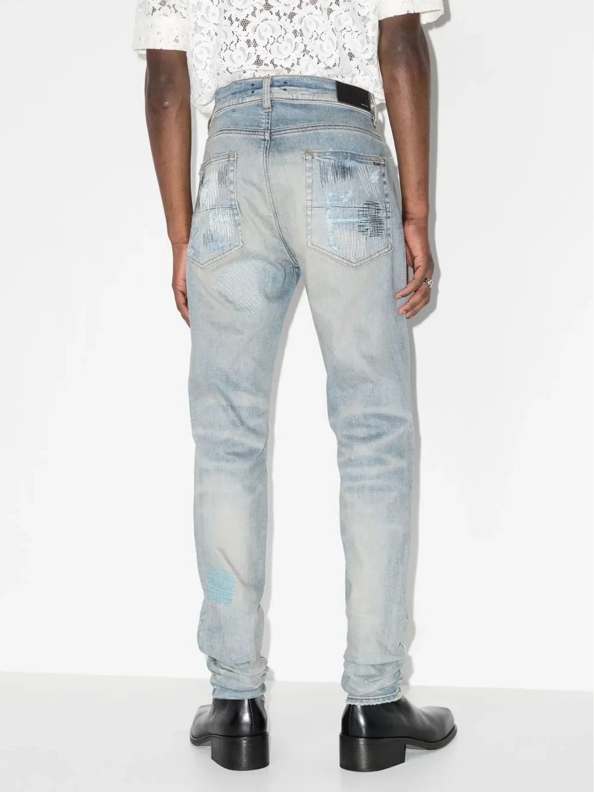 AMIRI ダメージ加工スキニージーンズ ブルー - 画像3
