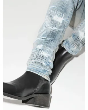 AMIRI ダメージ加工スキニージーンズ ブルー - サムネイル4
