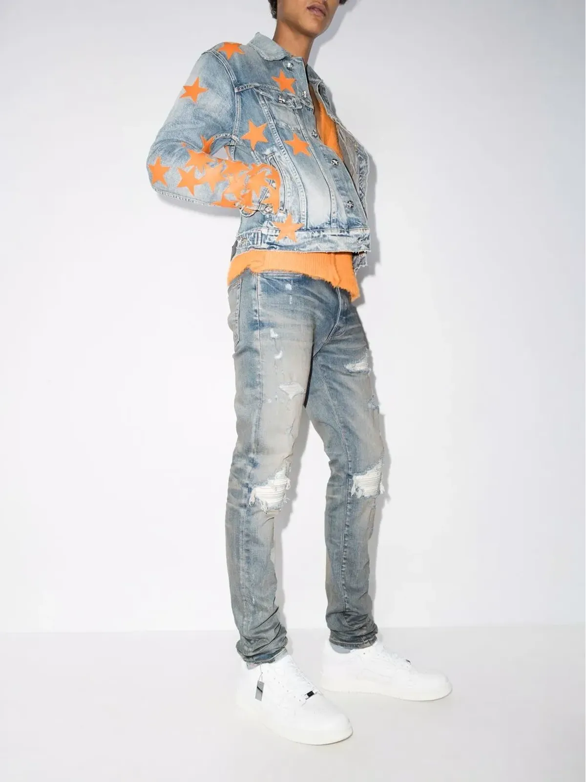 AMIRI MX1 Ultra スエードパッチ付きスキニージーンズ - 画像5