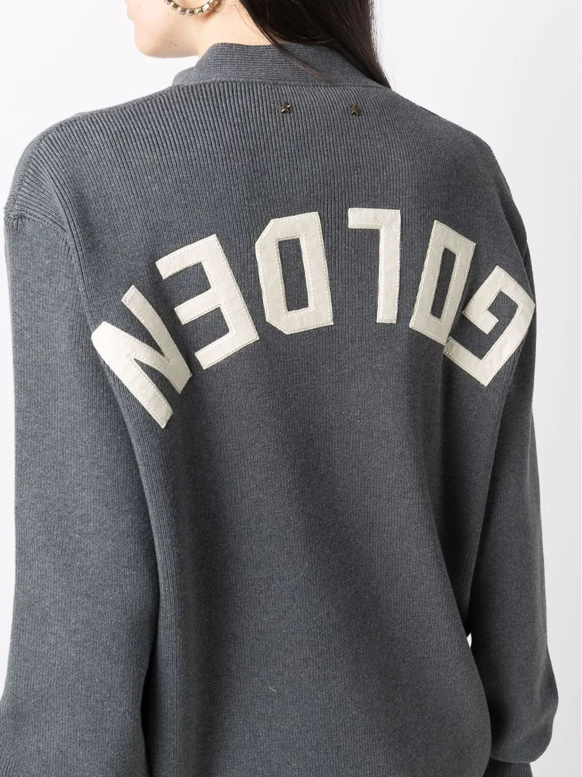 Golden Goose ロゴプリント入りニットカーディガン - Grey - 画像5