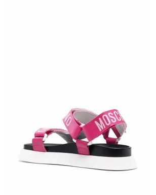 Moschino ロゴストラップフラットサンダル - ピンク - サムネイル3
