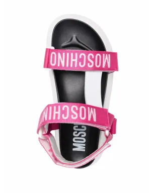 Moschino ロゴストラップフラットサンダル - ピンク - サムネイル4