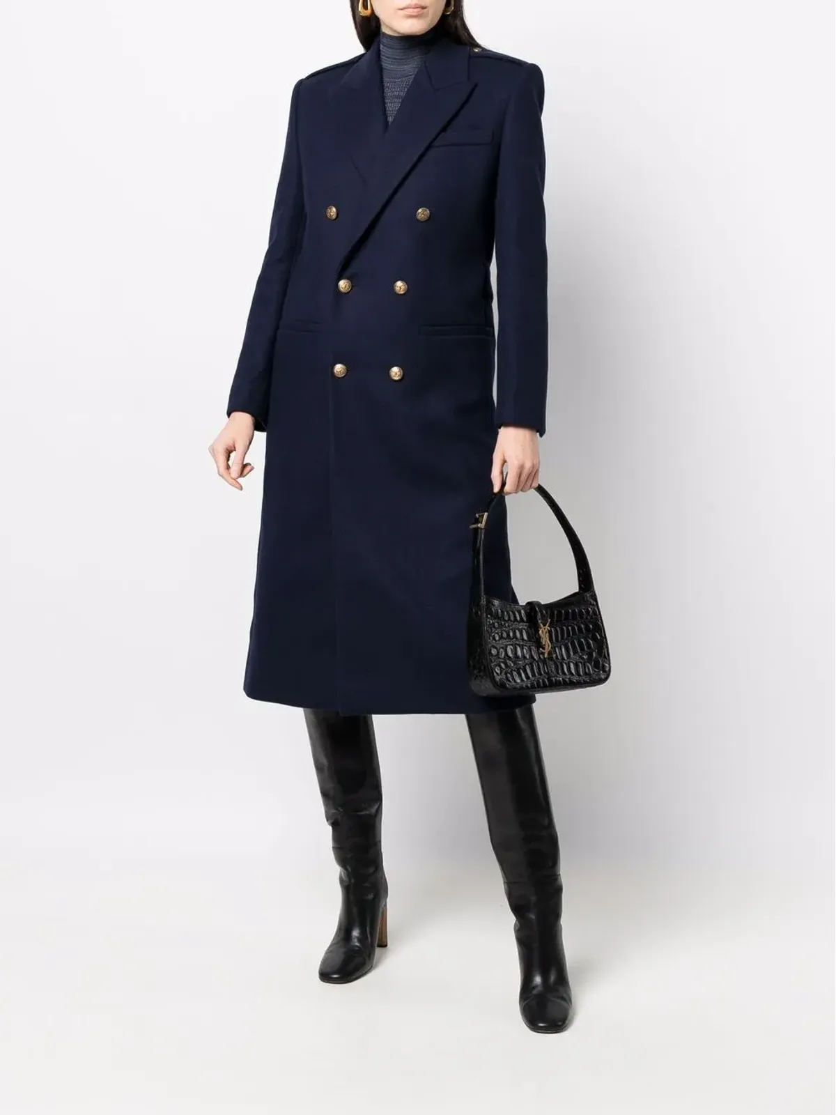 Saint Laurent ダブルブレスト テーラードコート - 画像2