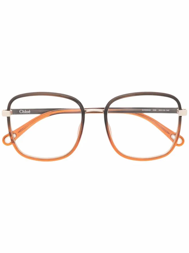 Chloé Eyewear Chloé Eyewear oversized-frame glasses - Brownの商品画像