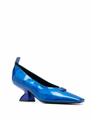 Ferragamo F-heel レザー パンプス ブルー - サムネイル2