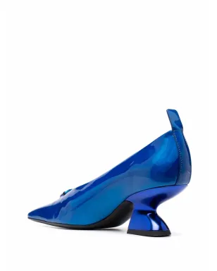 Ferragamo F-heel レザー パンプス ブルー - サムネイル3