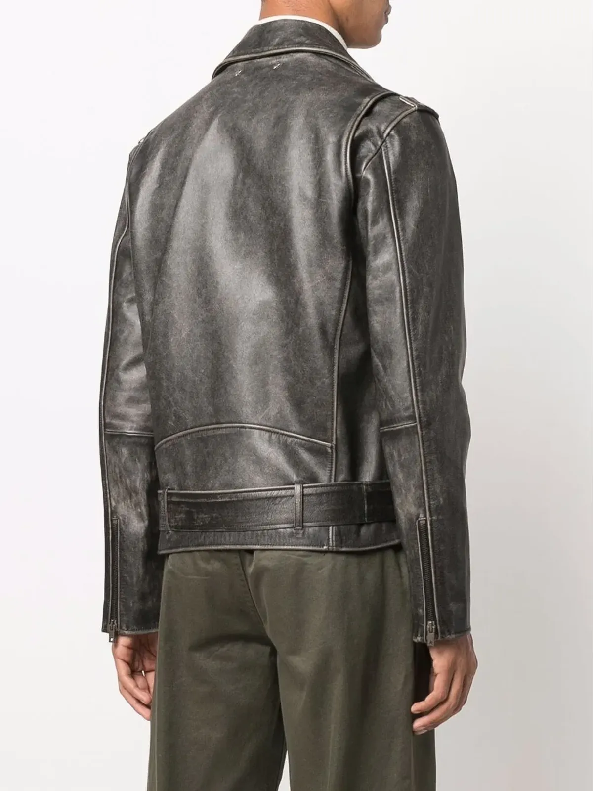 Golden Goose レザーバイカージャケット - 画像4
