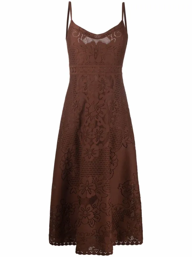 Valentino Garavani Valentino Garavani ノースリーブ花柄ミディドレスの商品画像