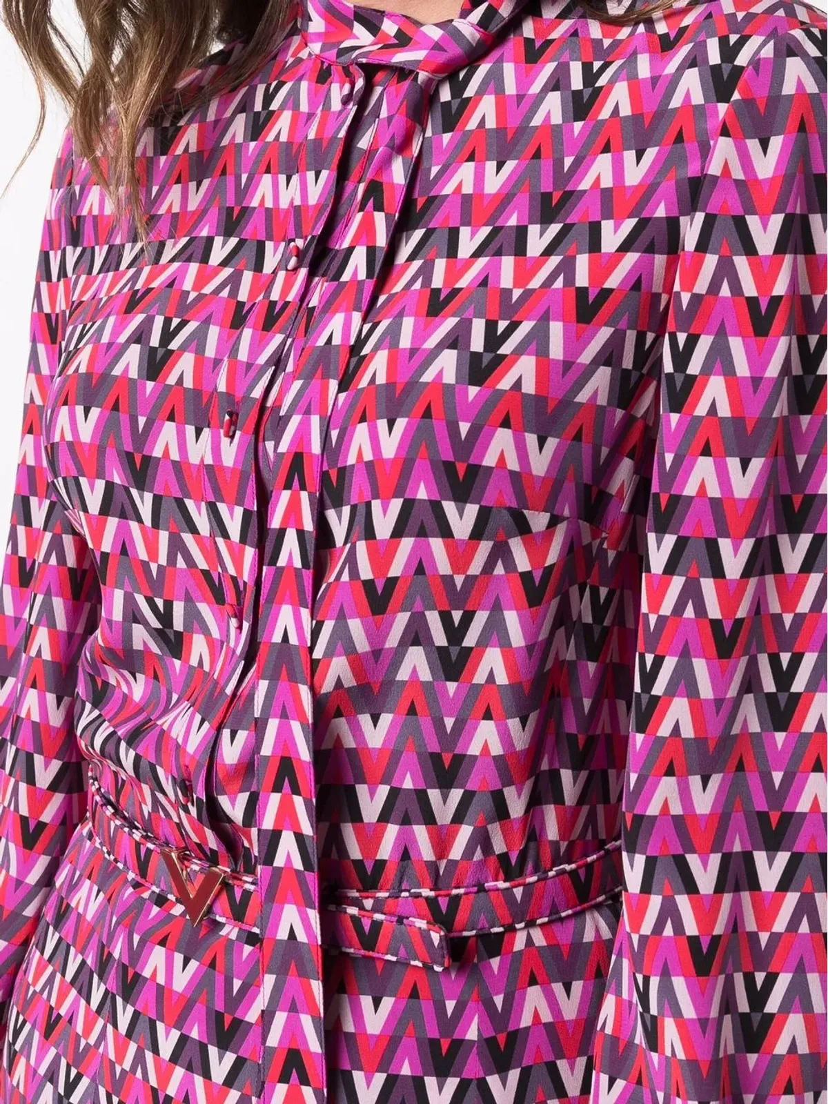 Valentino Garavani オプティカルプリント シャツドレス - 画像5