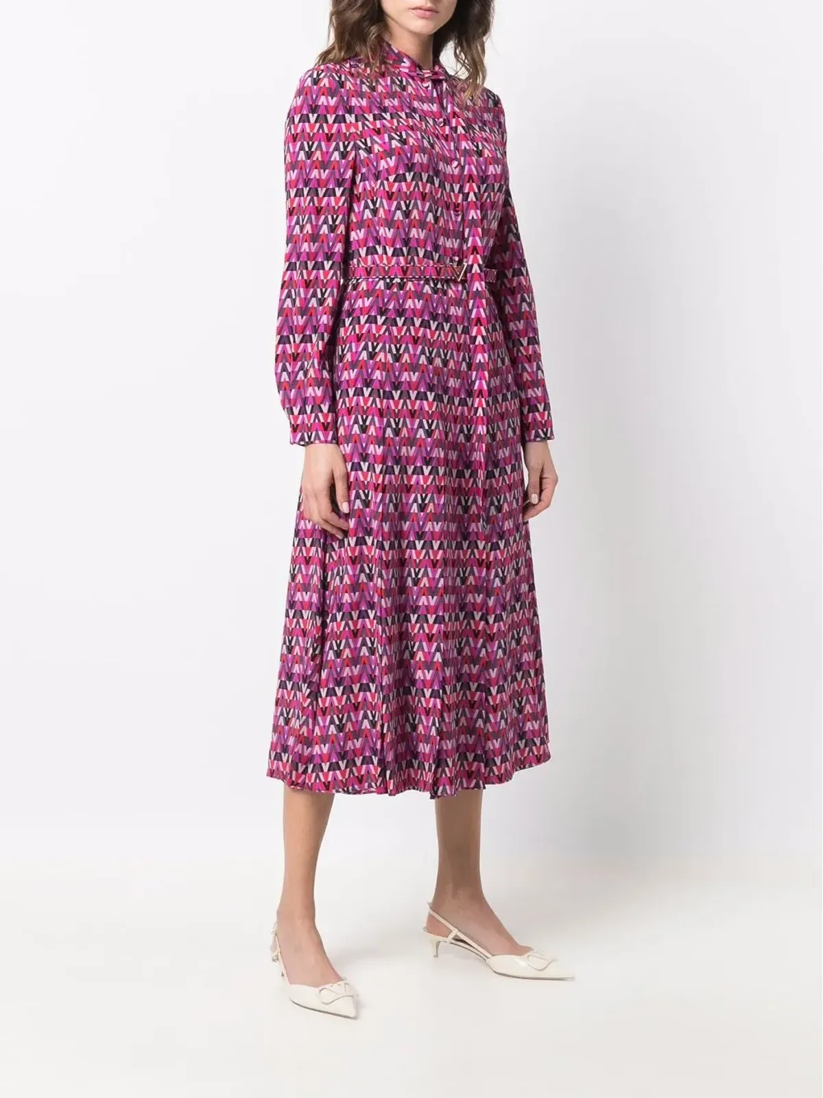 Valentino Garavani オプティカルプリント シャツドレス - 画像3