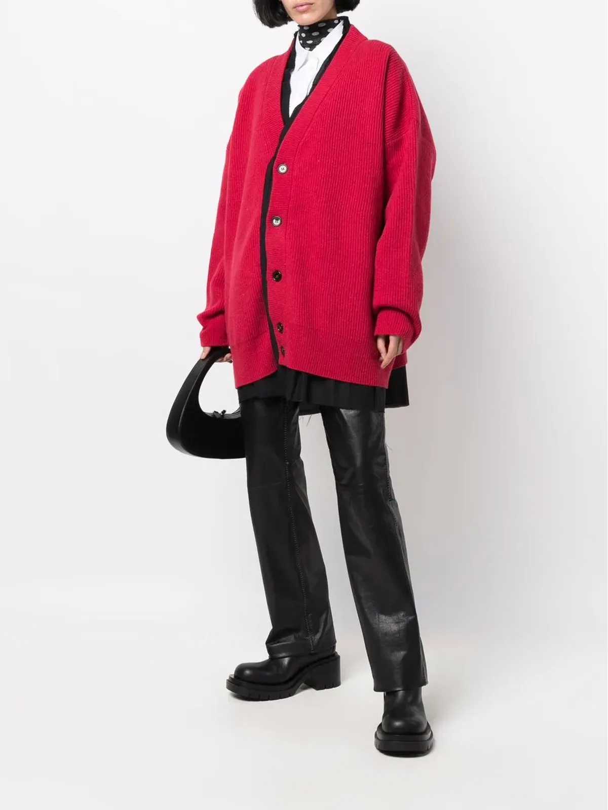 Raf Simons レイヤードウールカーディガン - 画像3