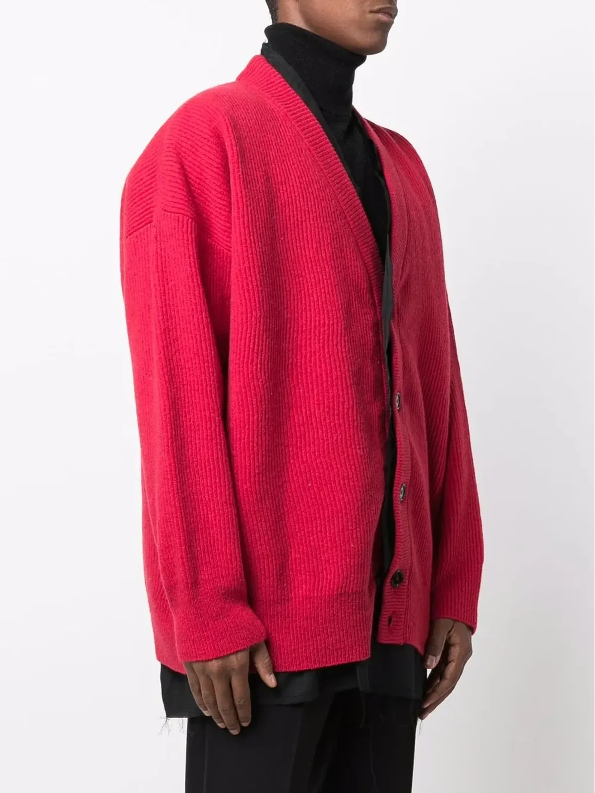 Raf Simons レイヤードウールカーディガン - 画像4