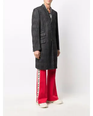 Versace Pre-Owned 2000年代 Plaidチェック柄 シングルブレスト コート - ブラック - サムネイル3