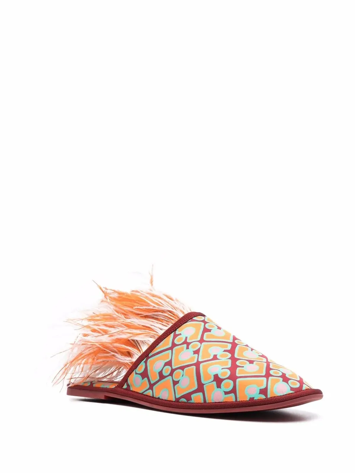 La DoubleJ Boudoir feather-trim slippers - 画像2