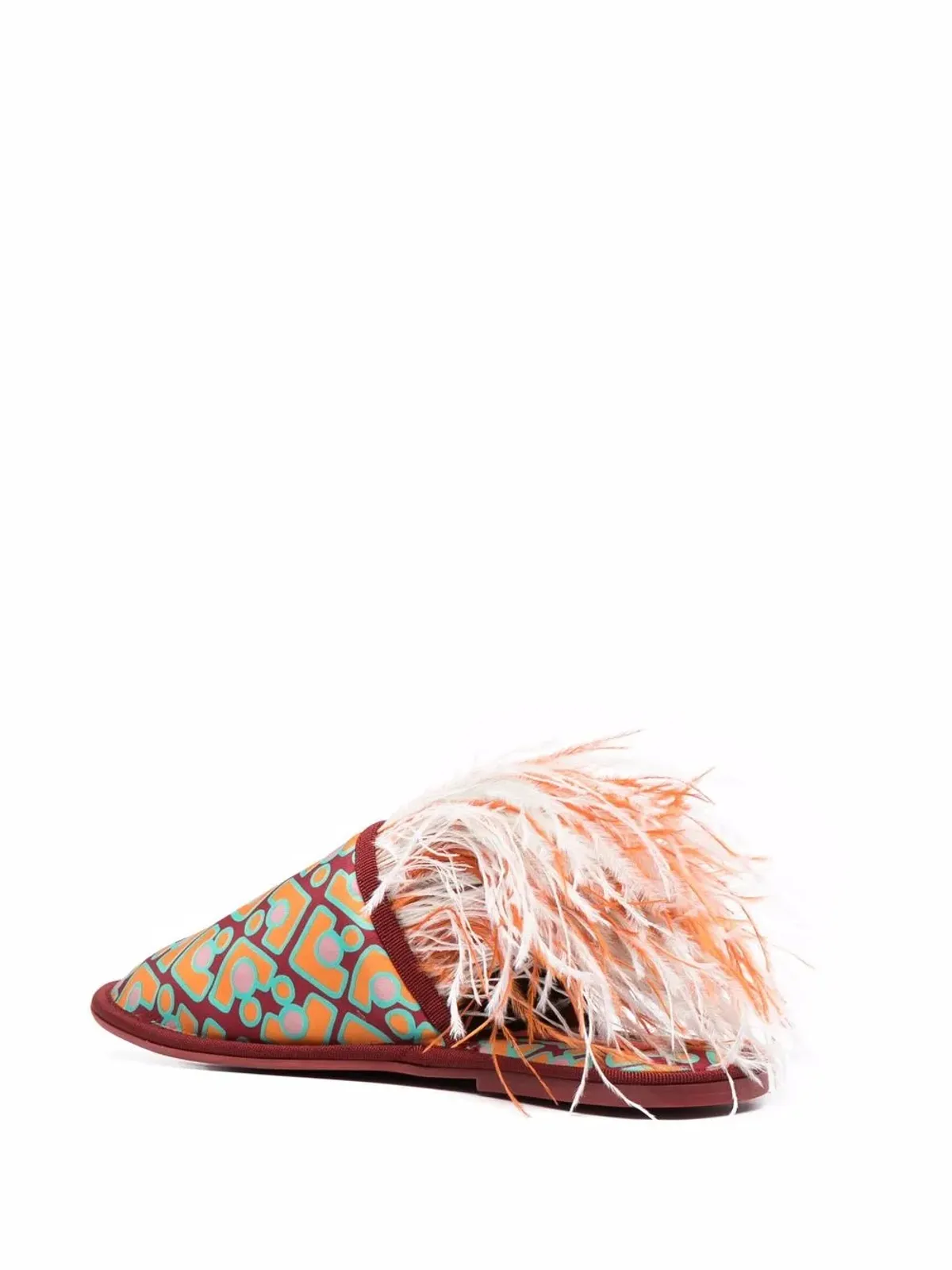 La DoubleJ Boudoir feather-trim slippers - 画像3
