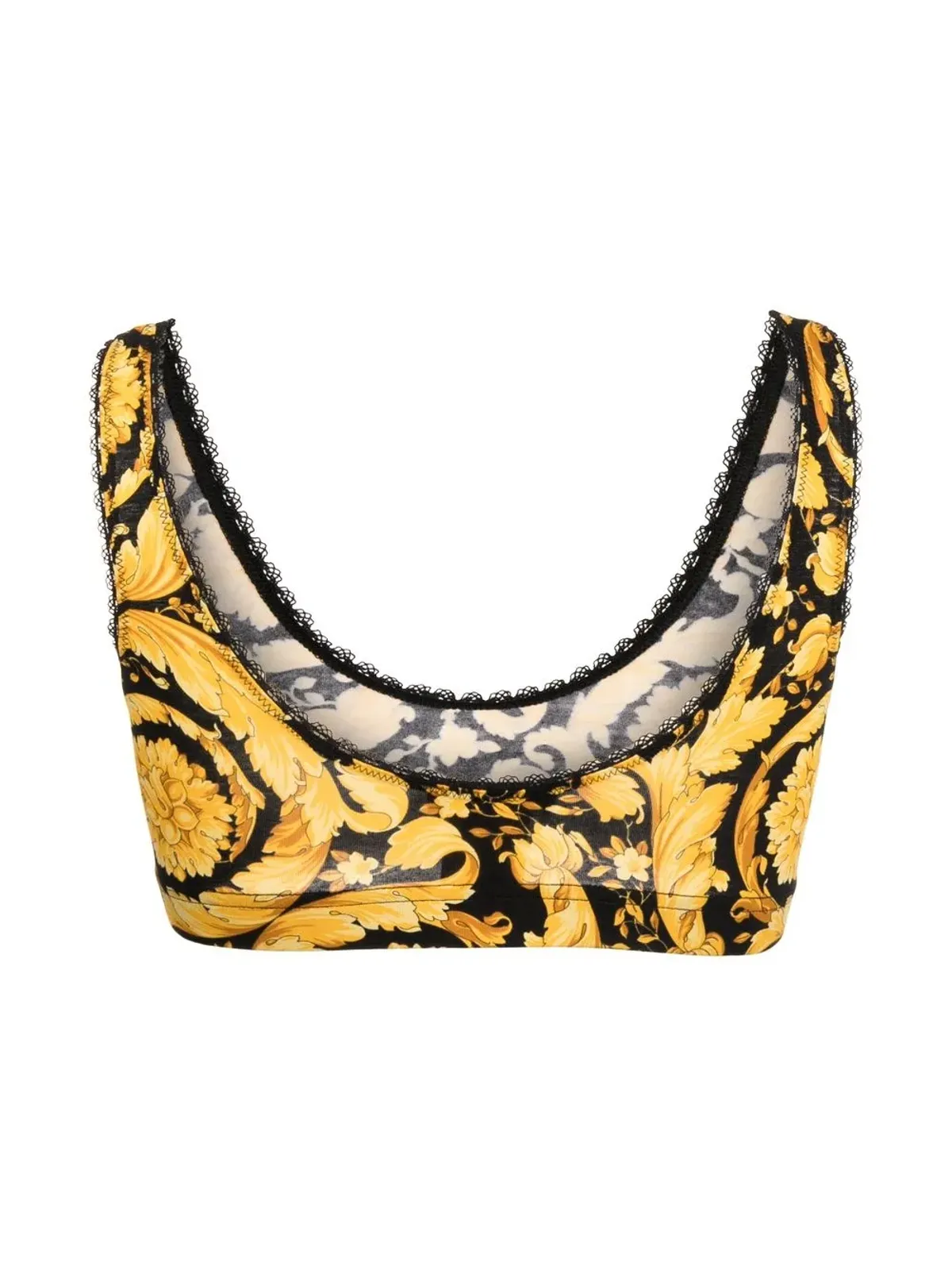 Versace バロッコプリント コットンブラジャー - ブラック - 画像2