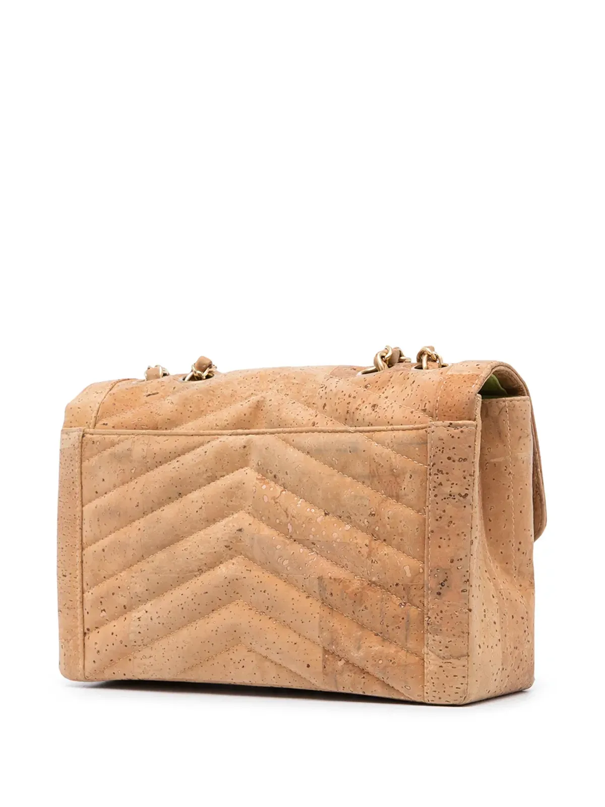 CHANEL ビンテージ コルク素材のチェブロン柄 2.55 ショルダーバッグ - 画像3