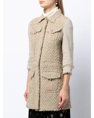 CHANEL ビンテージ 2010 コントラストスリーブ ツイードジャケット ブラウン - サムネイル3