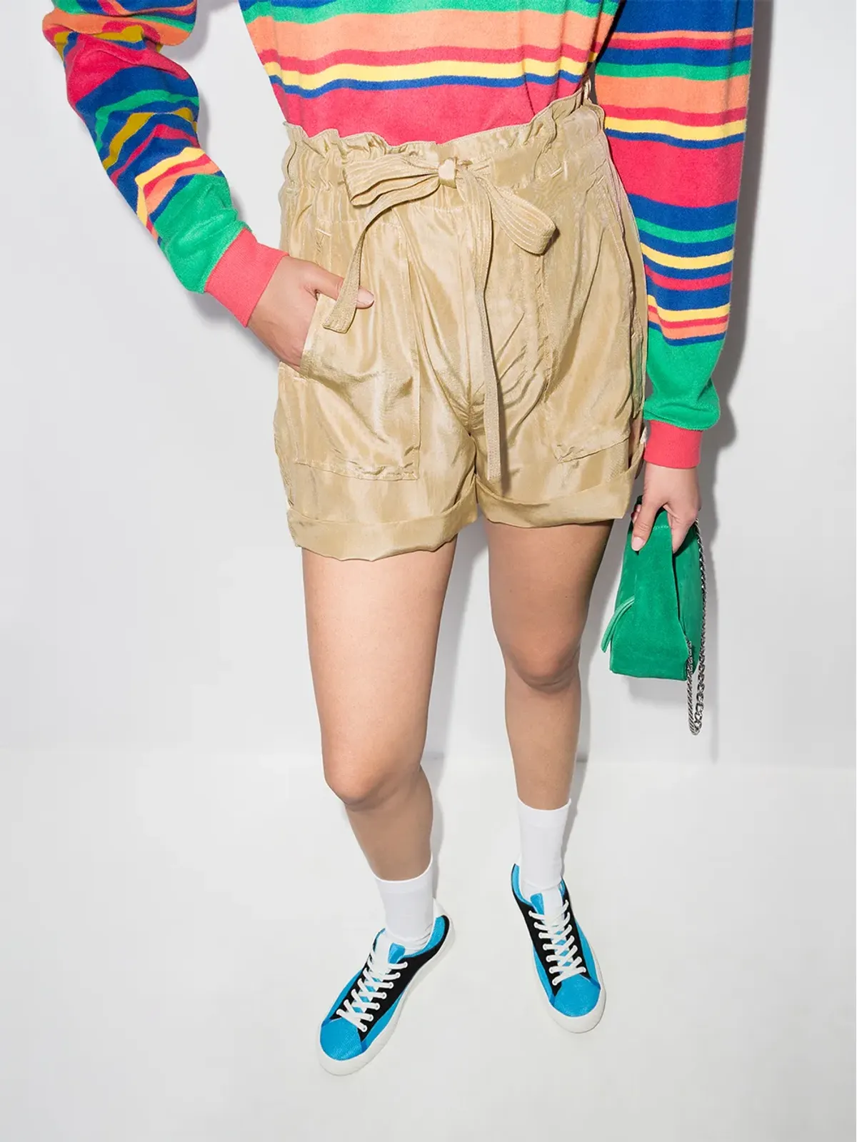 Polo Ralph Lauren ペーパーバッグウェスト シルクショーツ - 画像2