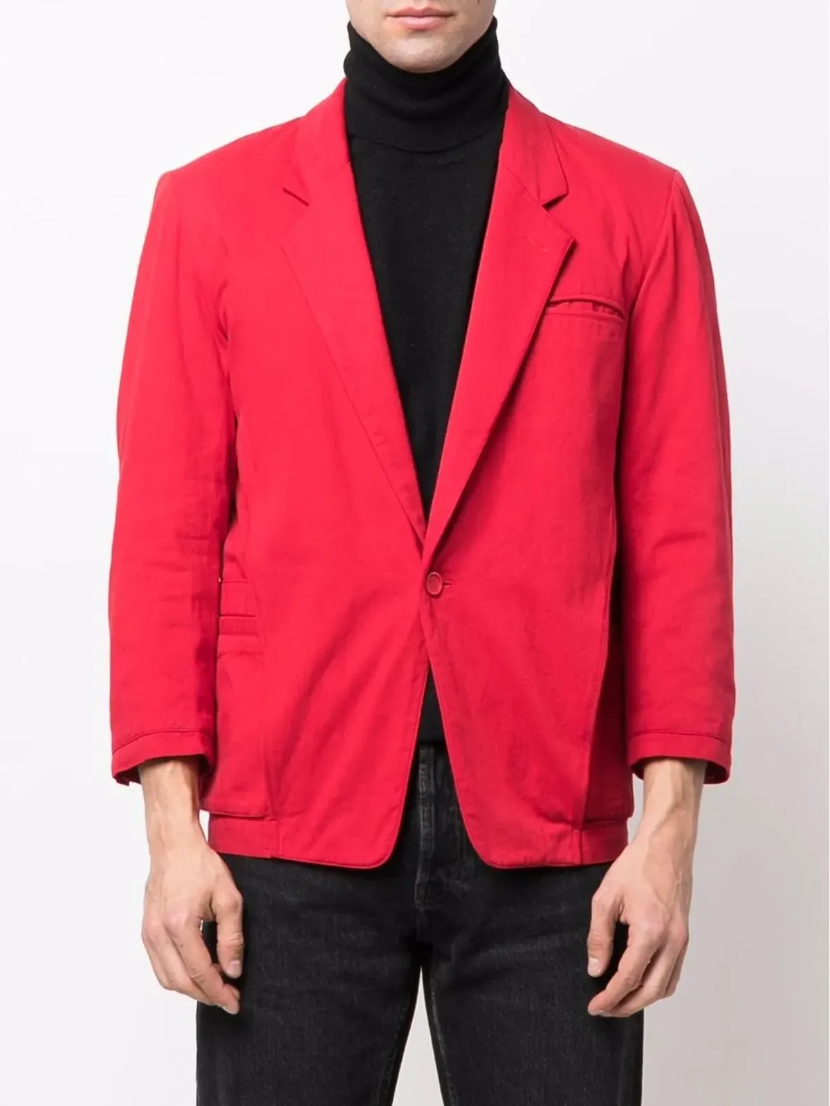 Issey Miyake Pre-Owned 1970年代 ノッチドラペル付き シングルブレスト ジャケット - ブラック - 画像3