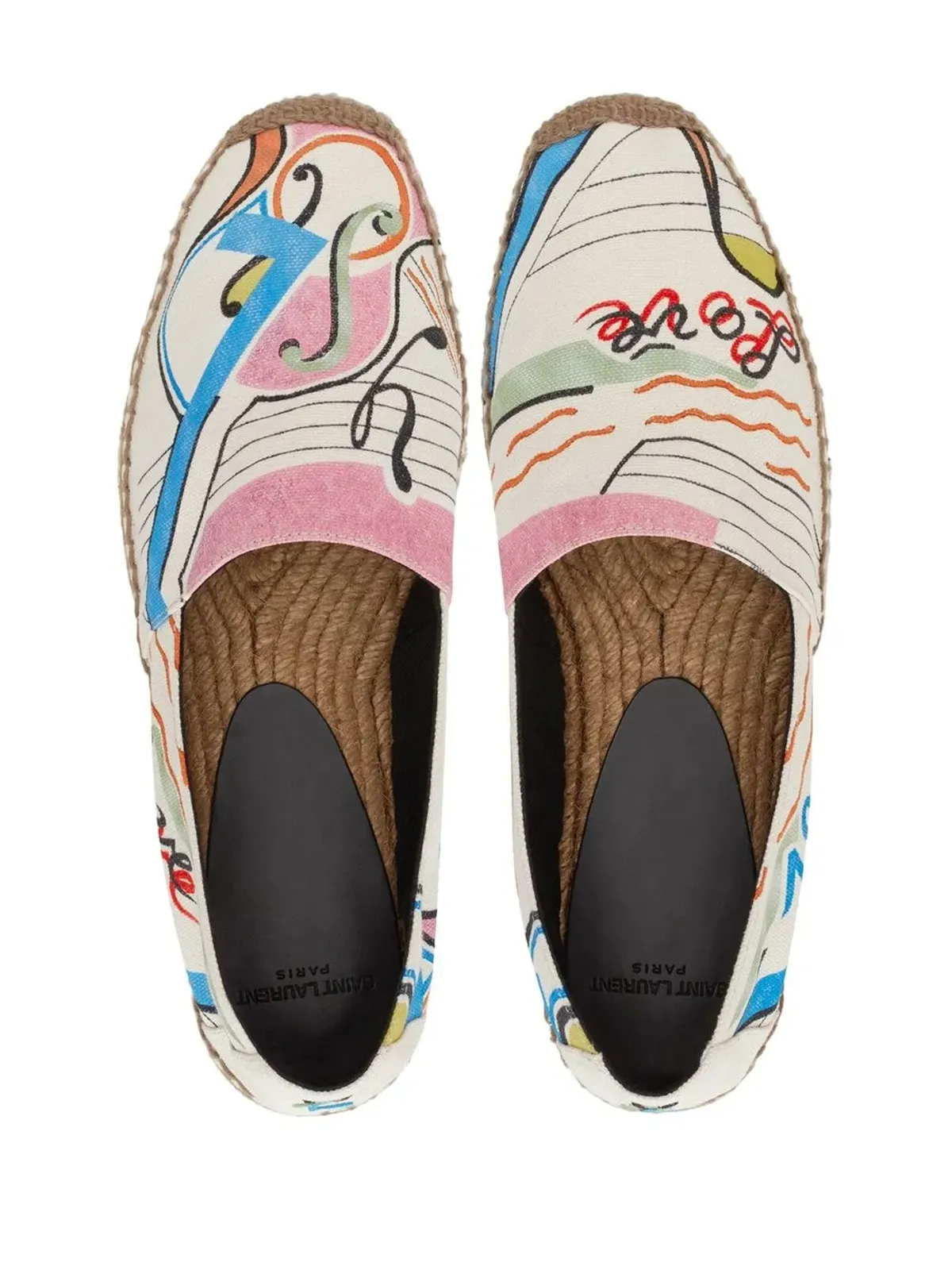 Saint Laurent 刺繍ロゴ柄エスパドリーユ - ホワイト - 画像4