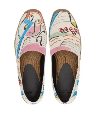 Saint Laurent 刺繍ロゴ柄エスパドリーユ - ホワイト - サムネイル4