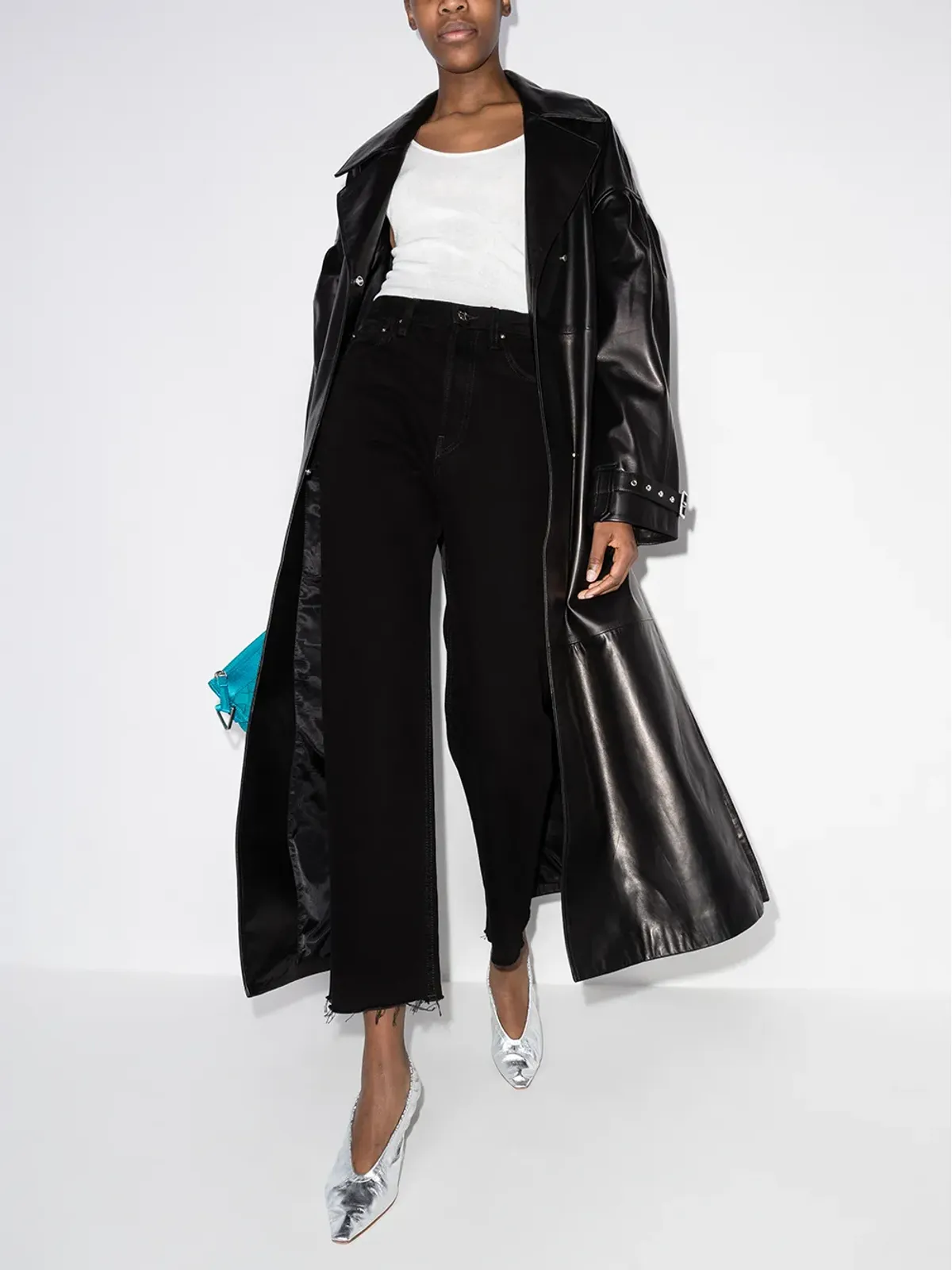 TOTEME クロップドストレートジーンズ - ブラック - 画像5