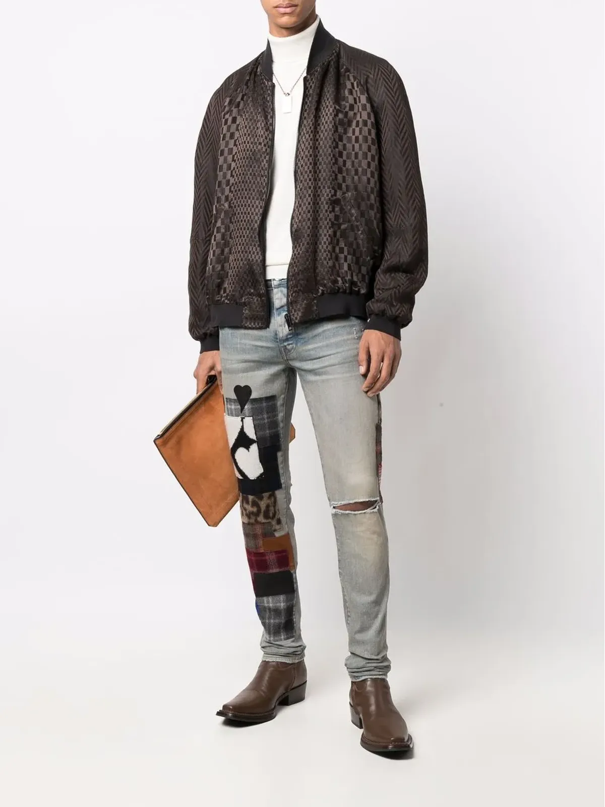 AMIRI パッチワークディテールデニムジーンズ - ブルー - 画像2