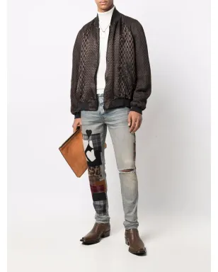 AMIRI パッチワークディテールデニムジーンズ - ブルー - サムネイル2