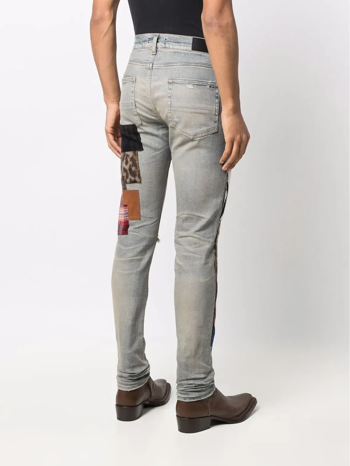 AMIRI パッチワークディテールデニムジーンズ - ブルー - 画像4