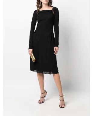 Ferragamo カットアウトディテール ミディドレス - ブラック - サムネイル2
