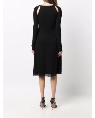 Ferragamo カットアウトディテール ミディドレス - ブラック - サムネイル4
