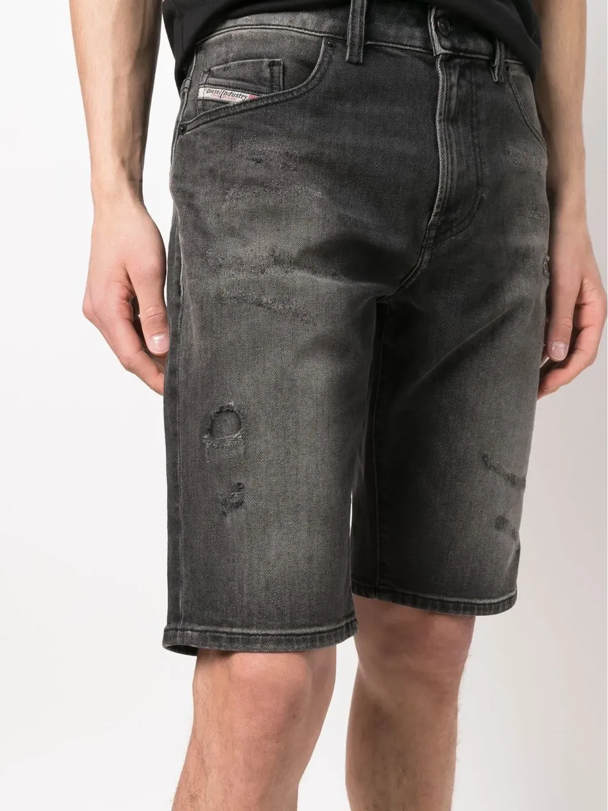 Diesel ウォッシュドエフェクト デニムショーツ - 画像5