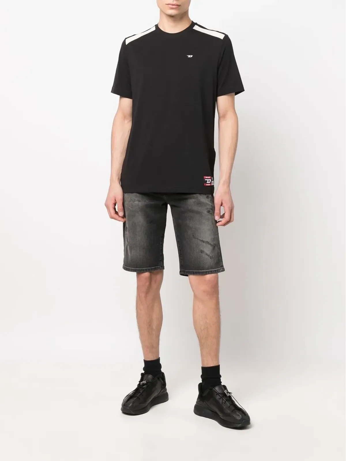 Diesel ウォッシュドエフェクト デニムショーツ - 画像2