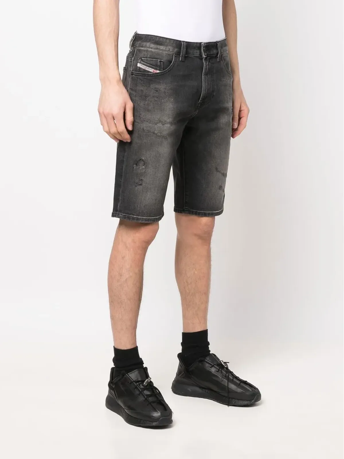 Diesel ウォッシュドエフェクト デニムショーツ - 画像3