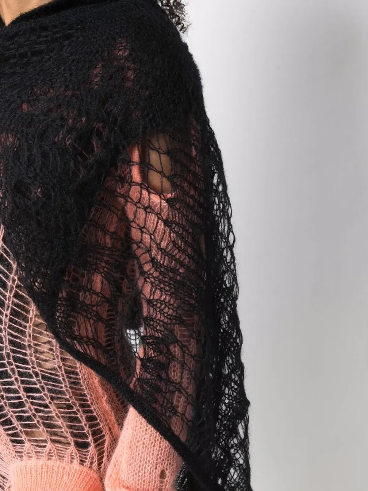 Rick Owens スパイダー編みポンチョ - 画像5
