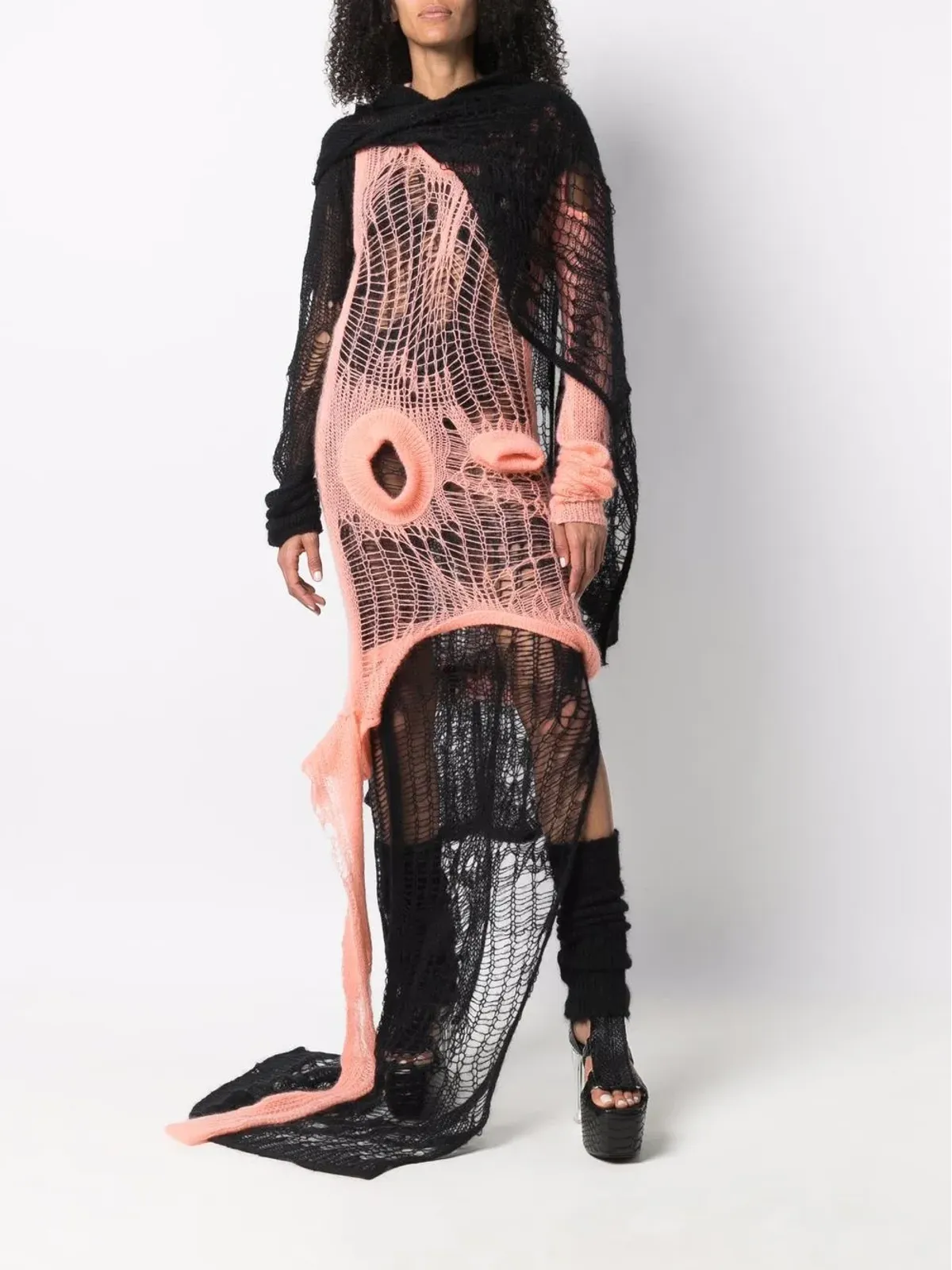 Rick Owens スパイダー編みポンチョ - 画像2